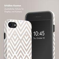 Selencia Vivid Tough Back Cover für das iPhone SE (2022 / 2020) / 8 / 7 - Beige Zigzag