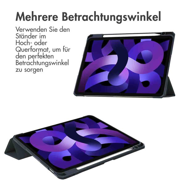 imoshion Trifold Hardcase Klapphülle Apple iPad Air 11 Zoll (2025) M3 / (2024) M2 / Air 5 (2022) / Air 4 (2020) - Dunkelblau