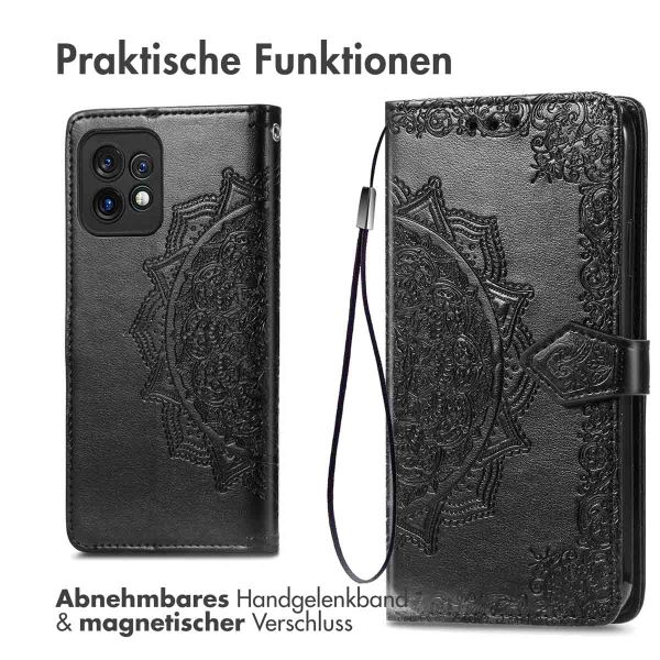 imoshion Mandala Klapphülle für das Motorola Edge 40 Pro - Schwarz