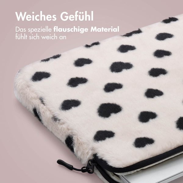 imoshion Fluffy Laptop Hülle 13-14 Zoll - Laptop Sleeve - Hearts