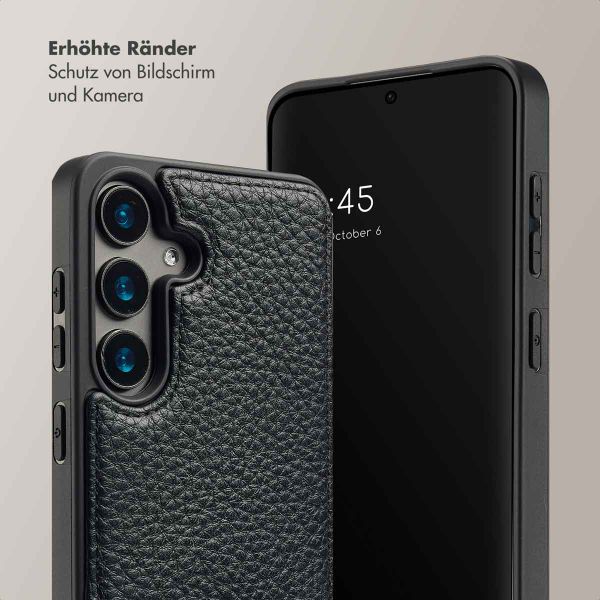 Selencia Nova Back Cover mit Kordel und Kartenhalter für das Samsung Galaxy S24  - Schwarz