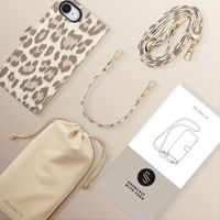 Selencia Sabi Klapphülle mit Leopardenmuster Apple iPhone 16e - Soft Ivory