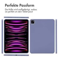 Accezz Liquid Silicone Back Cover mit Stifthalter Apple iPad Pro 11 (2022 / 2021 / 2020 / 2018) - Lila