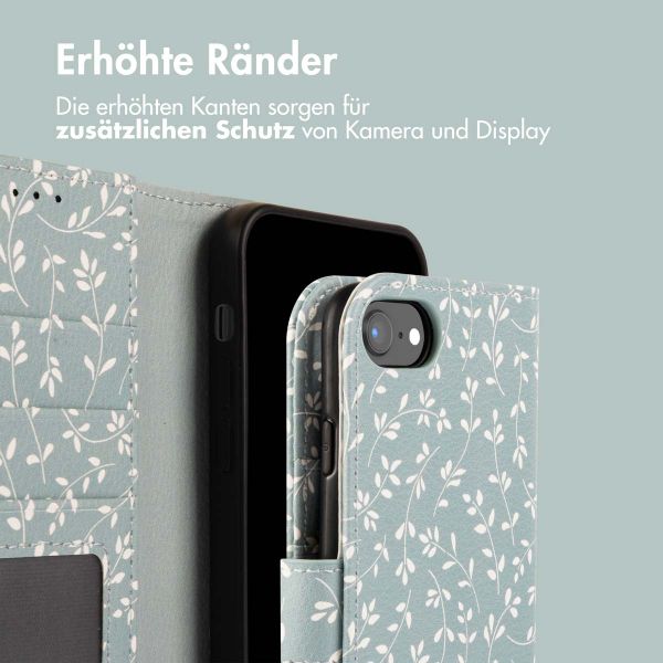 imoshion Design Klapphülle Apple iPhone 16e - Smoke Green Flowers