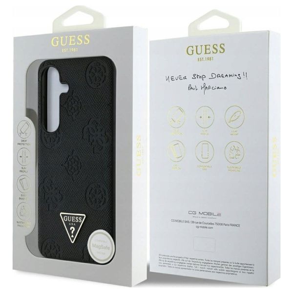 Guess 4G Logo Triangle Strass Back Cover Samsung Galaxy S25 - Schwarz