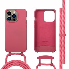 imoshion Color Backcover mit abnehmbarem Handykette und MagSafe Apple iPhone 13 Pro - Raspberry