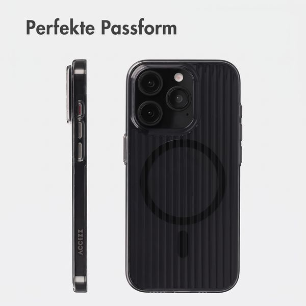 Accezz Lite Backcover mit MagSafe | Fluted | Apple iPhone 15 Pro - Schwarz
