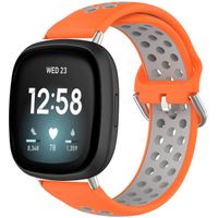 imoshion Silikonband Sport für das Fitbit Versa 4 / 3 / Sense (2) - Orange/Grau