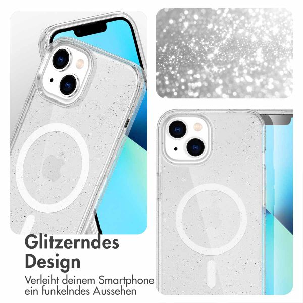 imoshion Sparkle Back Cover mit MagSafe Apple iPhone 14 - Glitzer Transparent