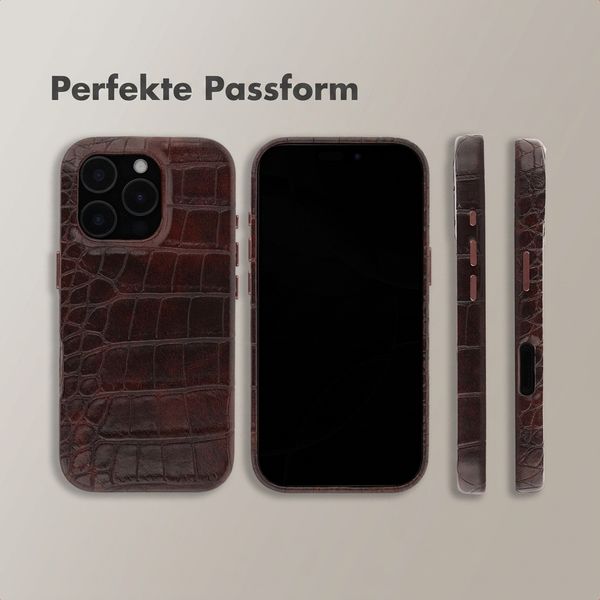 Selencia Croco Backcover mit MagSafe Apple iPhone 16 Pro - Choco Brown