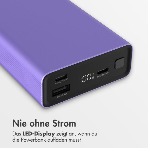 imoshion Ultra Series Aluminium | Powerbank 20.000 mAh - Schnellladen bis 33W - Tropical Violet