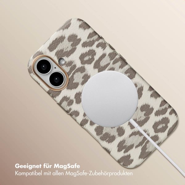 Selencia Sabi Backcover Leopardenmuster mit MagSafe Apple iPhone 16 - Soft Ivory