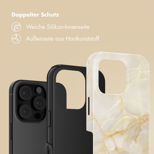 Selencia Vivid Back Cover Apple iPhone 16 Pro - Golden Beige Marble