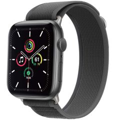 imoshion Nylon Trail Armband für das  Apple Watch Series 1 t/m 9 / SE (38/40/41 mm) | Series 10 / 11 (42 mm) - Black / Grey