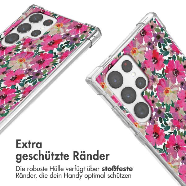 imoshion Design Hülle mit Band für das Samsung Galaxy S22 Ultra - Flower Water