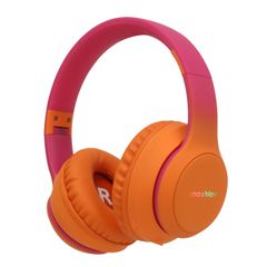 imoshion Kids LED Light Bluetooth-Kopfhörer - Kinderkopfhörer - Kabelloser Köpfhorer mit Dezibelbegrenzer + AUX-Kabel - Hot Pink / Apricot Crush Orange