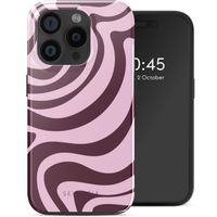 Selencia Vivid Backcover MagSafe iPhone 15 Pro - Wavy Swirl Pink Plum