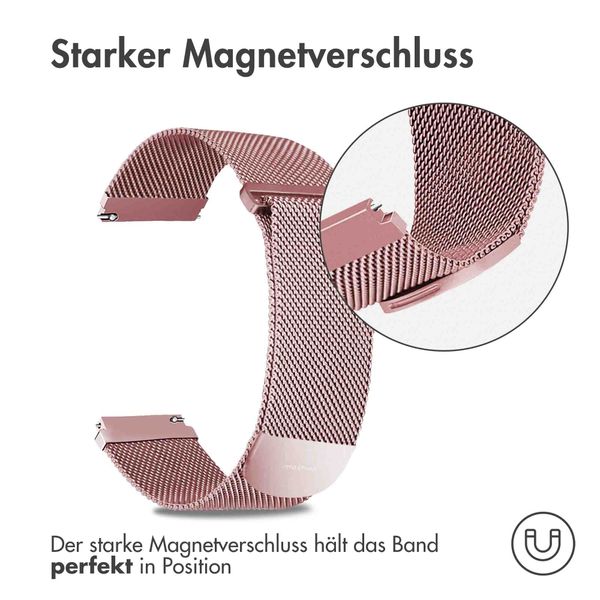 imoshion Magnetisches Milanaise Armband -   Universelle 22 mm Anschluss - Größe M - Rosa