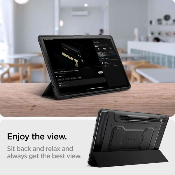 Spigen Rugged Armor Pro Klapphülle für das Samsung Galaxy Tab S9 11.0 Zoll - Schwarz