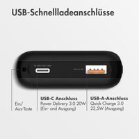 imoshion Kompakte Powerbank 10.000 mAh - Schwarz