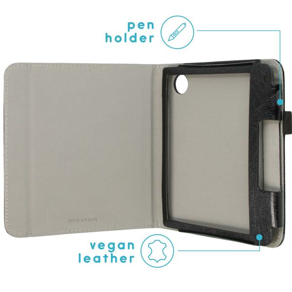 imoshion Vegan Leather Klapphülle für das Kobo Libra 2 / Tolino Vision 6 - Schwarz