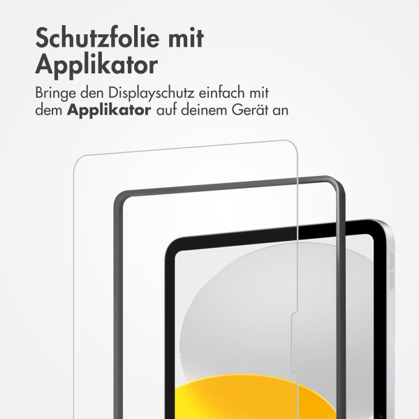 Accezz Schutzfolie aus gehärtetem Glas mit Applikator Apple iPad 11 (2025) 11 Zoll A16 / iPad 10 (2022) 10.9 Zoll