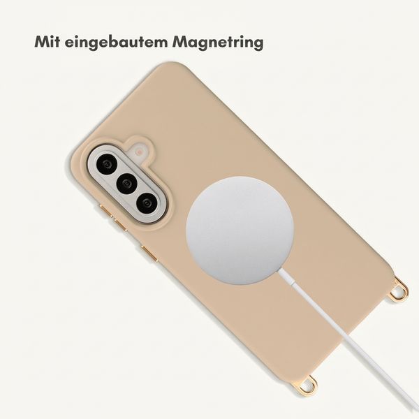 Selencia Rivièra Backcover mit MagSafe mit abnehmbaren Haken Samsung Galaxy A57 (5G) - Milky Latte