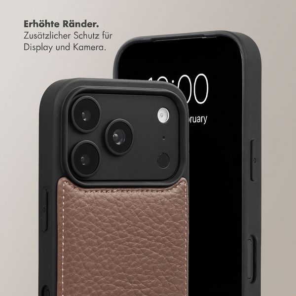 Selencia Nova HandyHülle mit Kordel und Kartenhalter Apple iPhone 18 Pro / 17 Pro - Mocha Brown