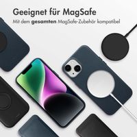 Accezz MagSafe Leather Backcover für das iPhone 14 - Nightfall Blue