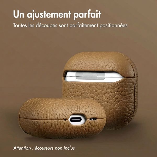 Accezz Echtleder Case  Apple Airpods 4 - Taupe
