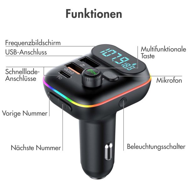 imoshion FM Transmitter USB-C & Quick Charge - Schwarz