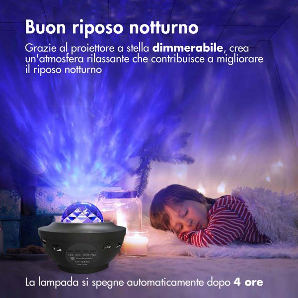 imoshion Sternprojektor - Sternenhimmel - 10 Lichtmodi - Schwarz