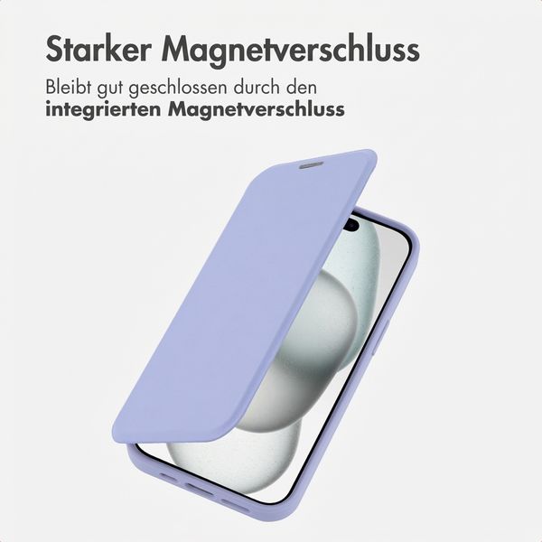 imoshion Transparente Bookcase mit MagSafe Apple iPhone 15 - Lila