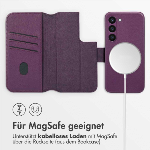 Accezz 2-in-1 Klapphülle aus Leder mit MagSafe für das Samsung Galaxy S23 - Heath Purple