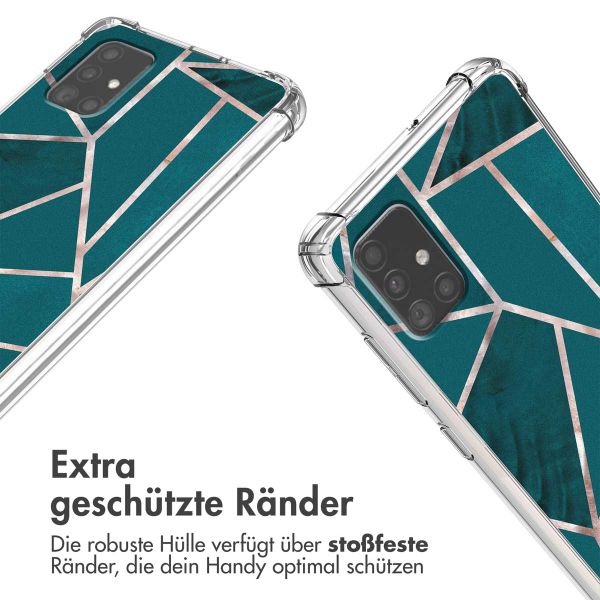 imoshion Design Hülle mit Band Samsung Galaxy A51 - Petrol Green Graphic