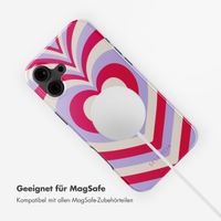 Selencia Vivid Tough Back Cover MagSafe für das iPhone 16 - Double Hearts Rubine Red Lilac