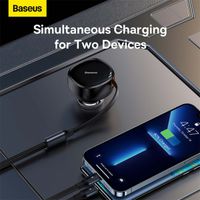 Baseus Enjoyment 2-in-1 | Schnelllade-Autoladegerät mit ausziehbarem USB-C- und Lightning-Kabel