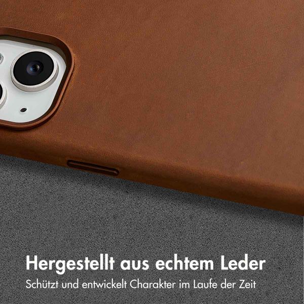 Accezz Vintage Leather Magsafe Backcover Apple iPhone 15 - Tabacco Cognac