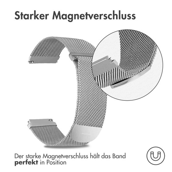 imoshion Magnetisches Milanaise Armband -   Universelle 22 mm Anschluss - Größe M - Silber