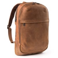 Accezz Leather Laptop Rucksack 16 Zoll - Cognac