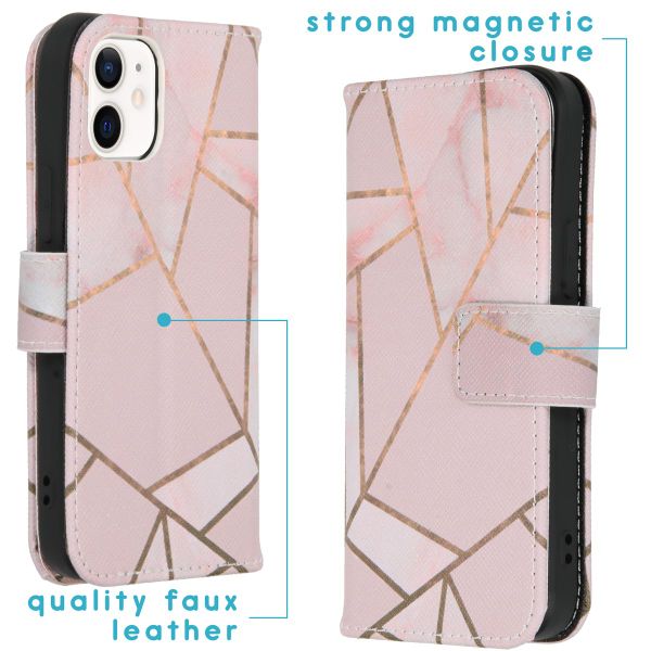 imoshion Design TPU Klapphülle iPhone 12 Mini - Pink Graphic