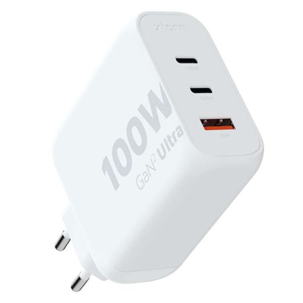 Xtorm Schnellladegerät | Ultra Wall Charger GaN2 - 2x USB-C 100 Watt + USB-A 18 Watt