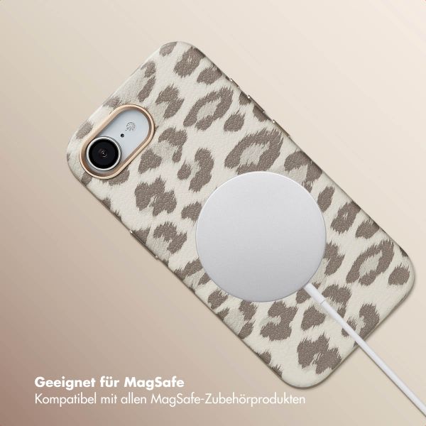 Selencia Sabi Backcover Leopardenmuster mit MagSafe Apple iPhone 16e - Soft Ivory