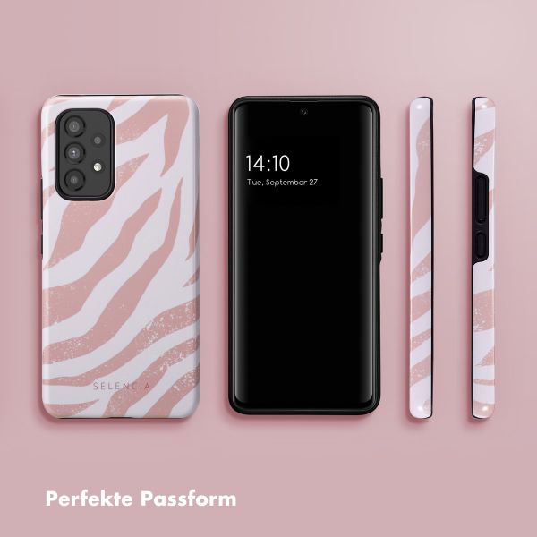 Selencia Vivid Tough Back Cover für das Samsung Galaxy A53 - Colorful Zebra Old Pink