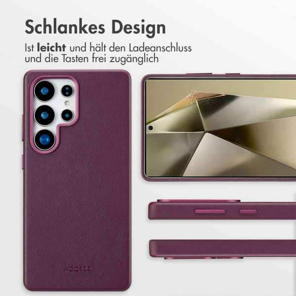 Accezz MagSafe Leather Backcover für das Samsung Galaxy S25 Ultra - Heath Purple