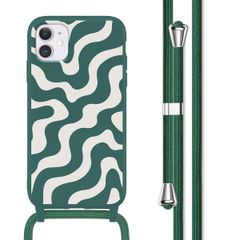 imoshion SilikonHülle design mit Band Apple iPhone 11 - Petrol Green Groovy