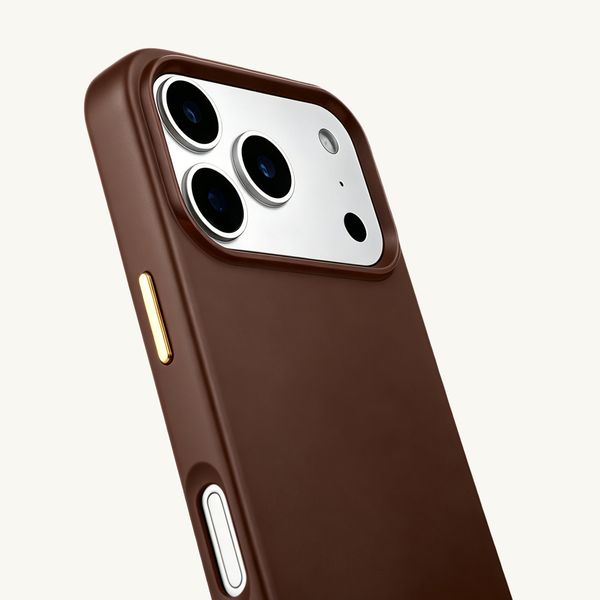 Selencia Rivièra Backcover mit MagSafe mit abnehmbaren Haken Apple iPhone 17 Pro - Choco Brown