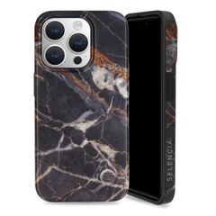 Selencia Aurora Fashion Back Case Apple iPhone 15 Pro - Onyx Black Marble