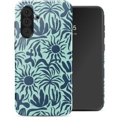 Selencia Vivid Tough Back Cover für das Samsung Galaxy A36 / A56 - Tropical Vibes Light Blue