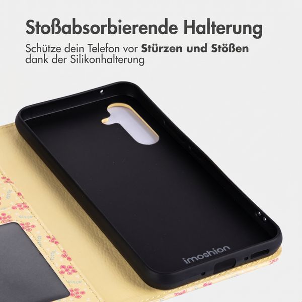 imoshion Design Klapphülle Samsung Galaxy A54 (5G) - Sunny Yellow Petite Flowers